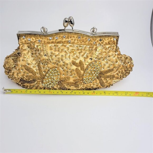 Gold Glitter Evening Clutch Purse - Picture 11 of 13